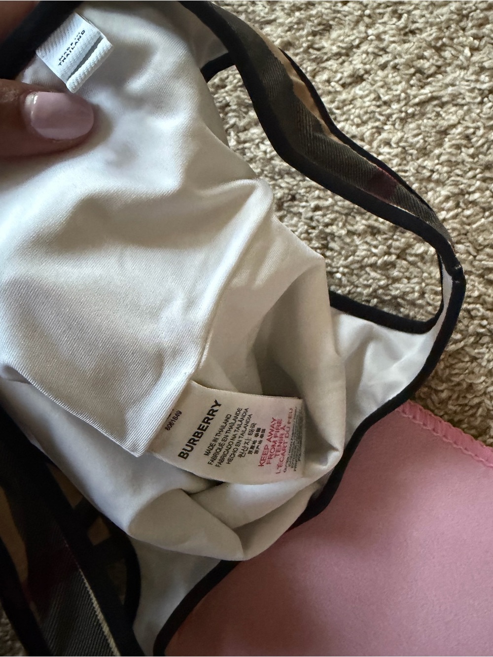 Burberry White Interior Crossbody Bag with Black Trim